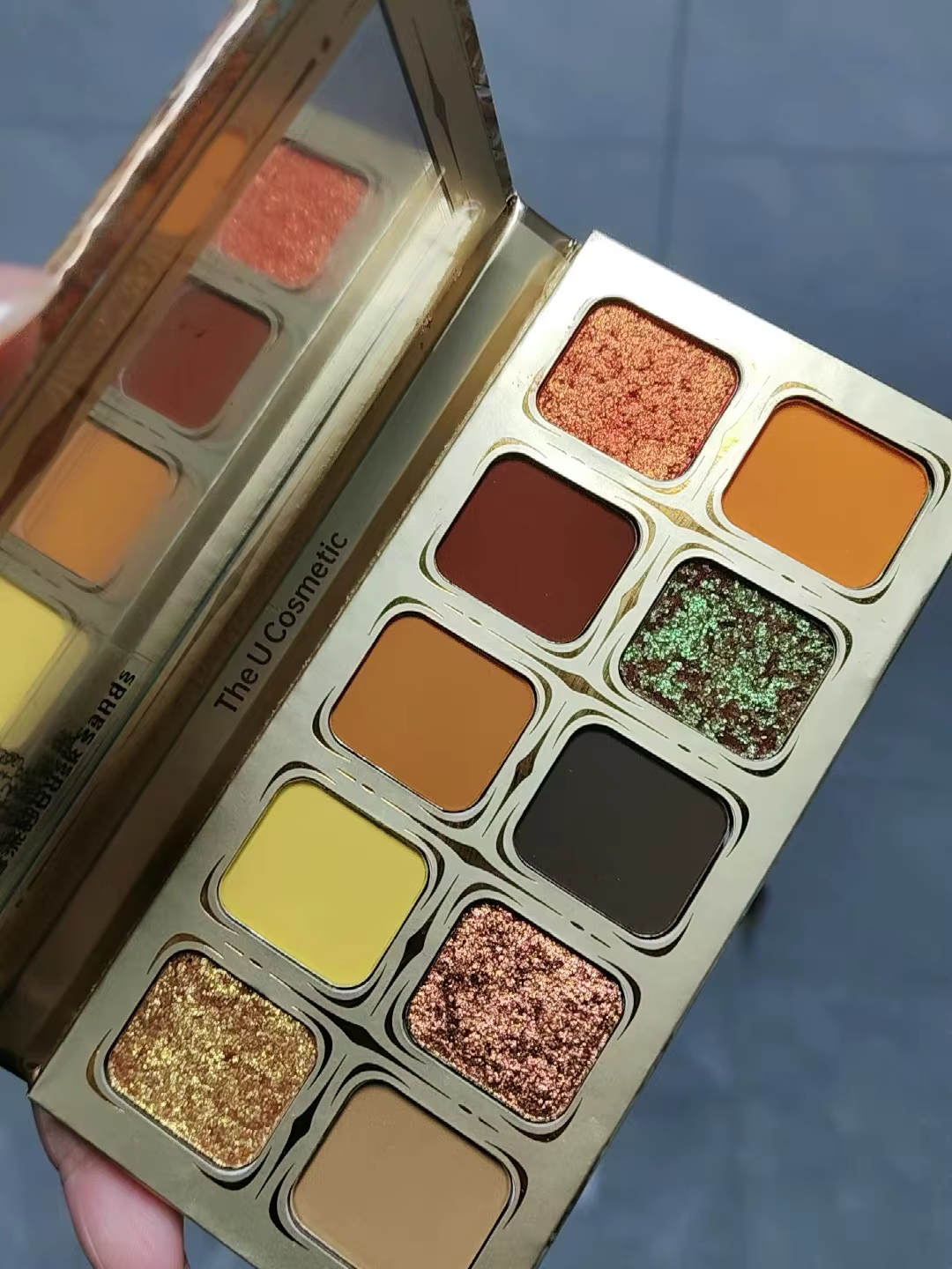 Palette de fards à paupières U Cosmetic Dusk Sands 10 couleurs, mat, nacré, caméléon, rose gold, maq