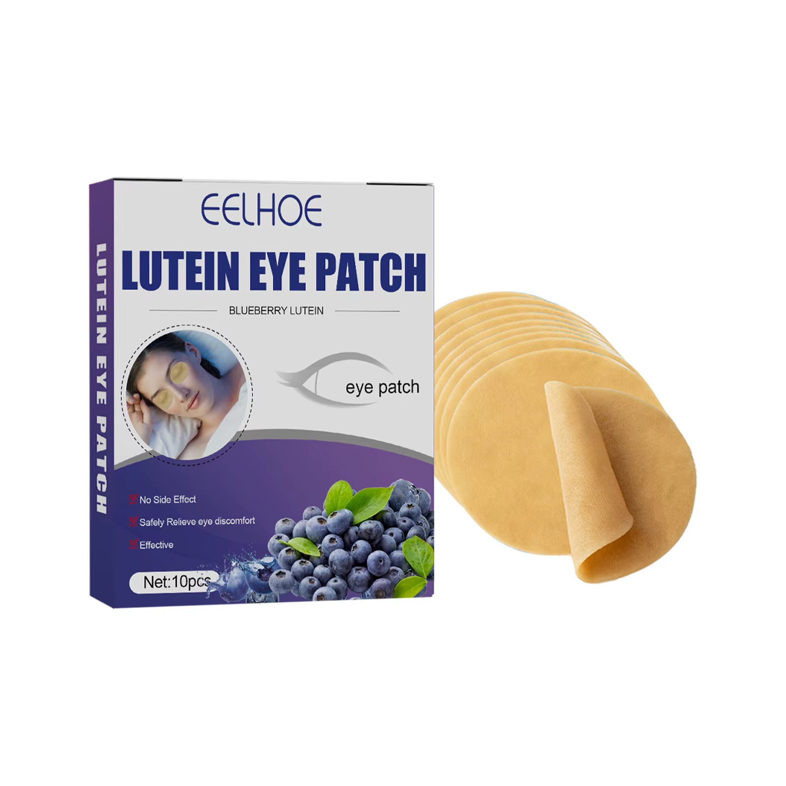 EELHOE Patch pour les yeux au lutéine de myrtille soulage l'élimination de la Fatigue l'inconfort ma