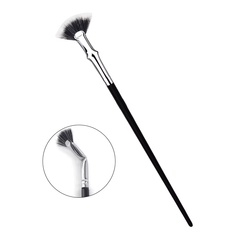 Brosse de maquillage professionnelle en forme d'éventail, Extension de cils courbés, baguettes de Ma