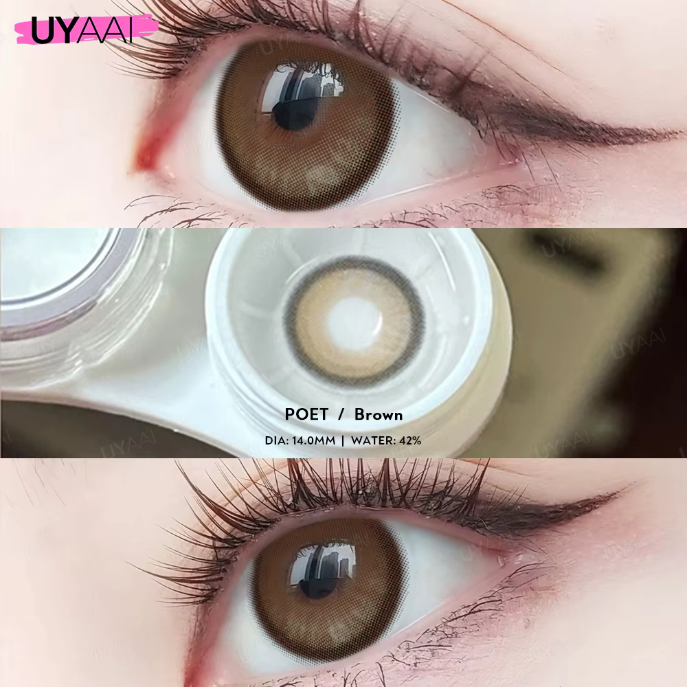 UYAAI 1 paire 0 ~ 600 degrés de myopie lentilles de couleur des yeux pour les yeux lentilles grises