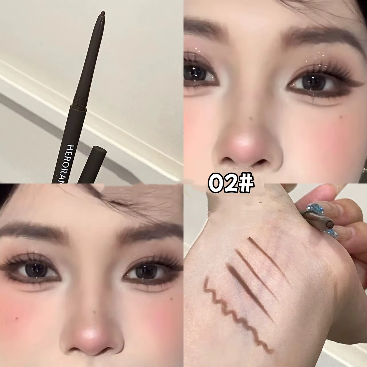 Crayon Eyeliner Gel Ultra-fin noir marron sous les yeux, stylo imperméable, mat couché, ver à soie, 