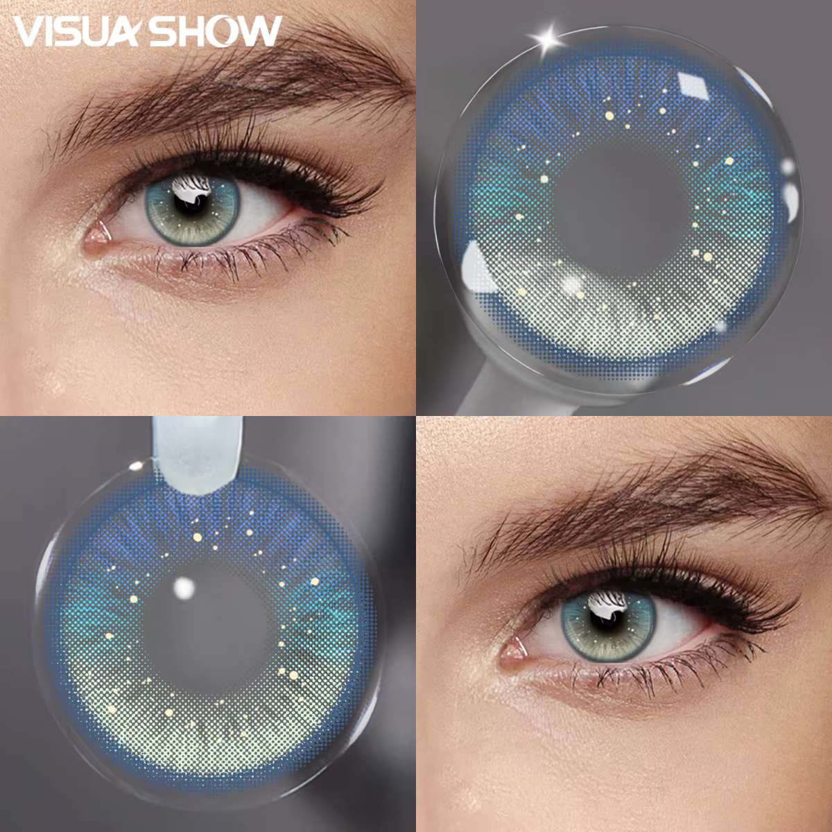 VISUASHOW Sora Lentilles de Contact Colorées 14.2mm Petites Pupilles Marron Naturel Doux Demi-Annuel