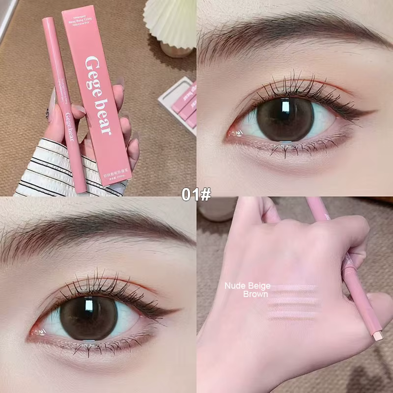 Crayon double embout 2-en-1 effet « Silkworm » : surligneur nude et contour des paupières inférieure