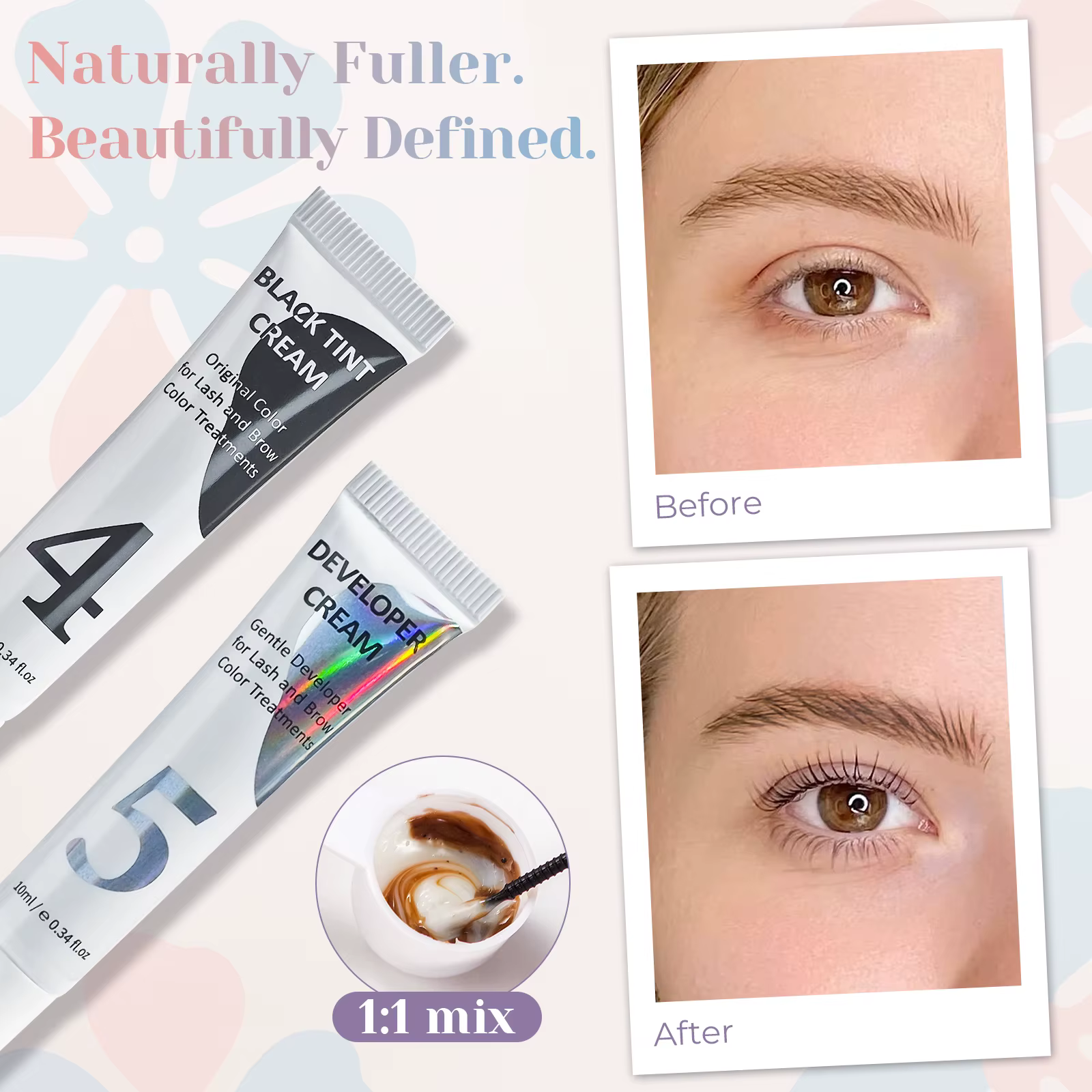 Kit de teinture et de permanente pour cils et sourcils PERMANIA, noir naturel, traitement de lifting