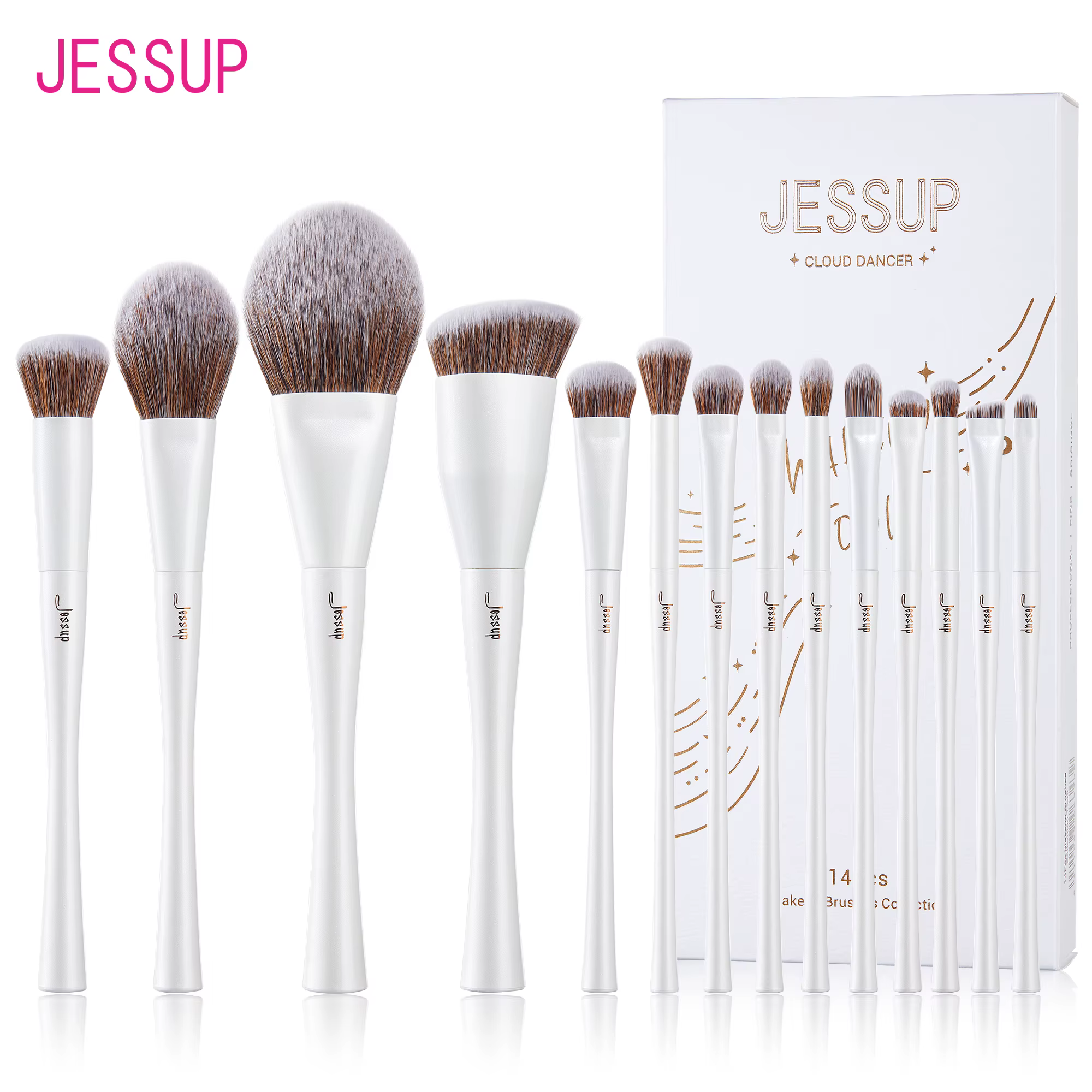 Jessup ensemble de pinceaux de maquillage, 4-14 pièces pinceaux de maquillage, fond de teint synthét