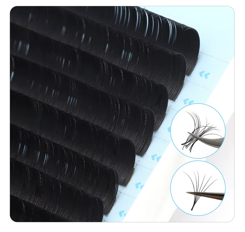 AGUUD noir mat Extension de cils individuelle Volume professionnel coréen PBT cachemire plateau d'ex