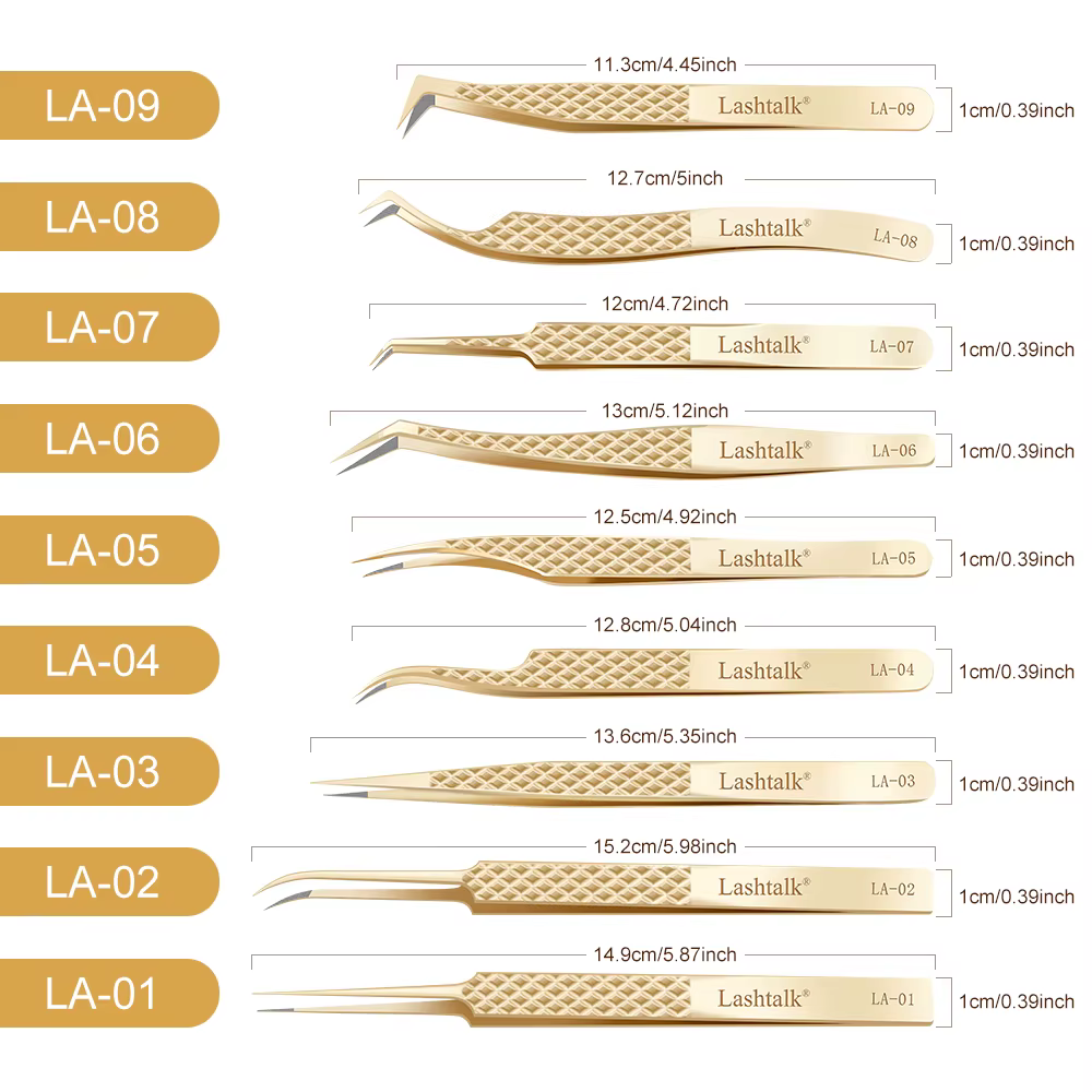 Lashtalk pince à épiler à pointe de Fiber de précision Extensions de cils poignée en diamant anti-dé
