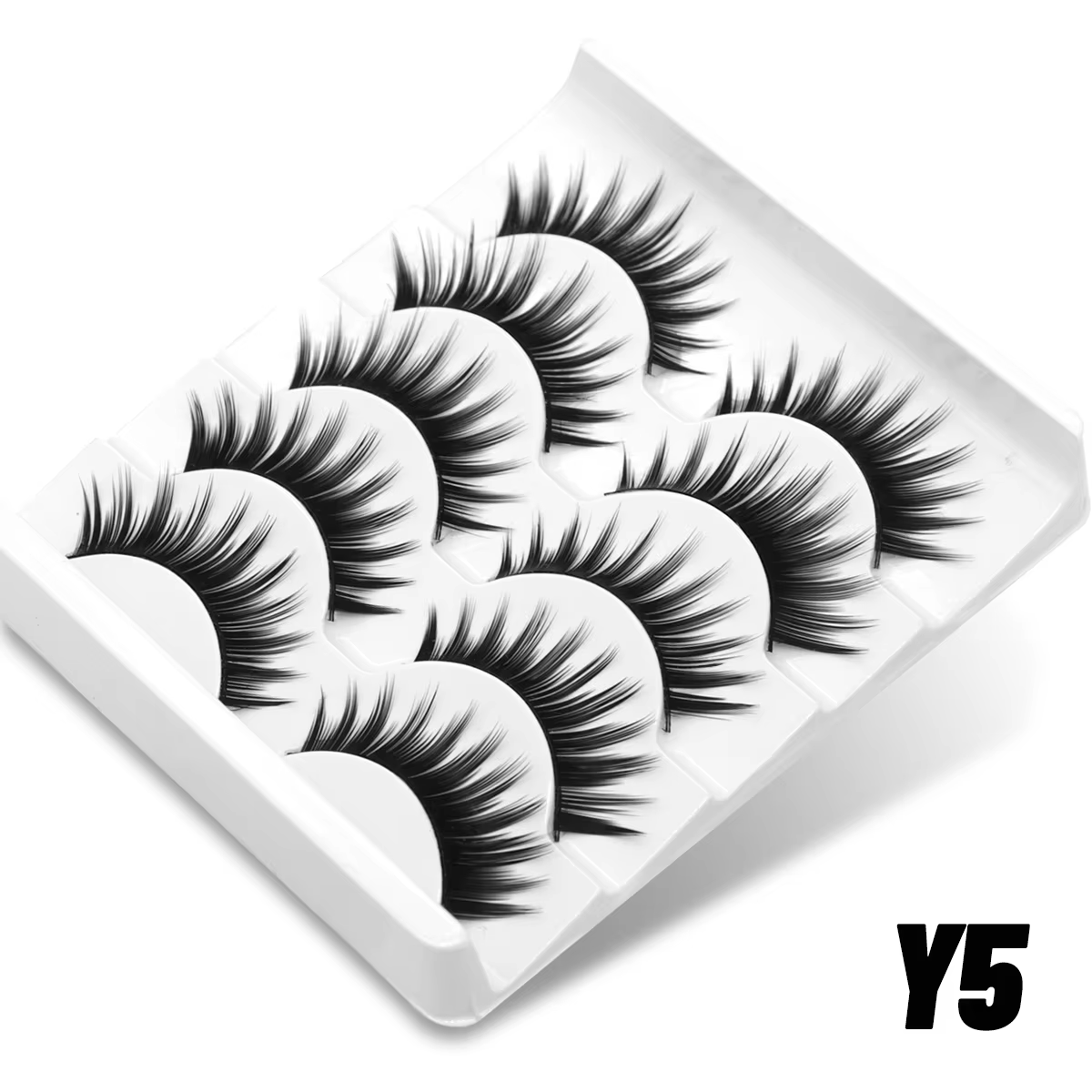 GROINNEYA 7 Paires Faux Cils Naturel Faux Cils Yeux De Biches Baddie Les Faux Cils Extension De Cil 