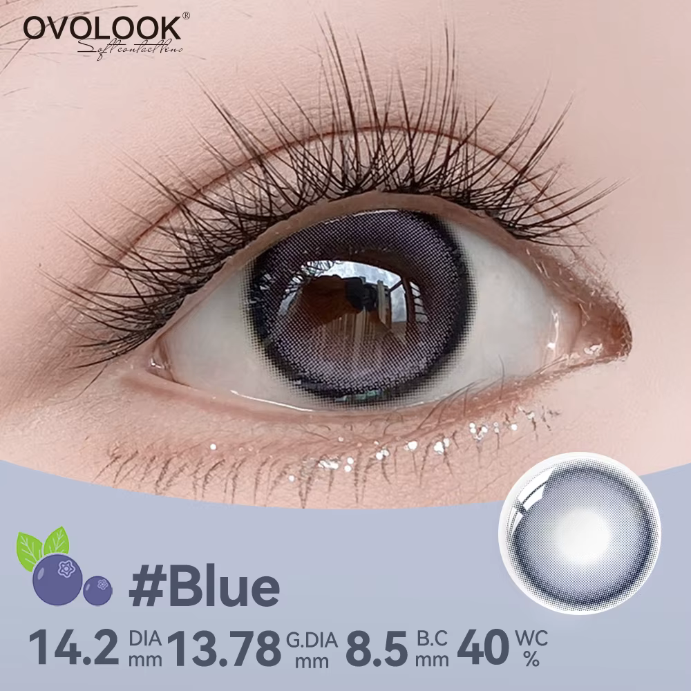 OVOLOOK - 2 paires de lentilles de contact colorées naturelles tendance rose/violet/bleu/noir pour l
