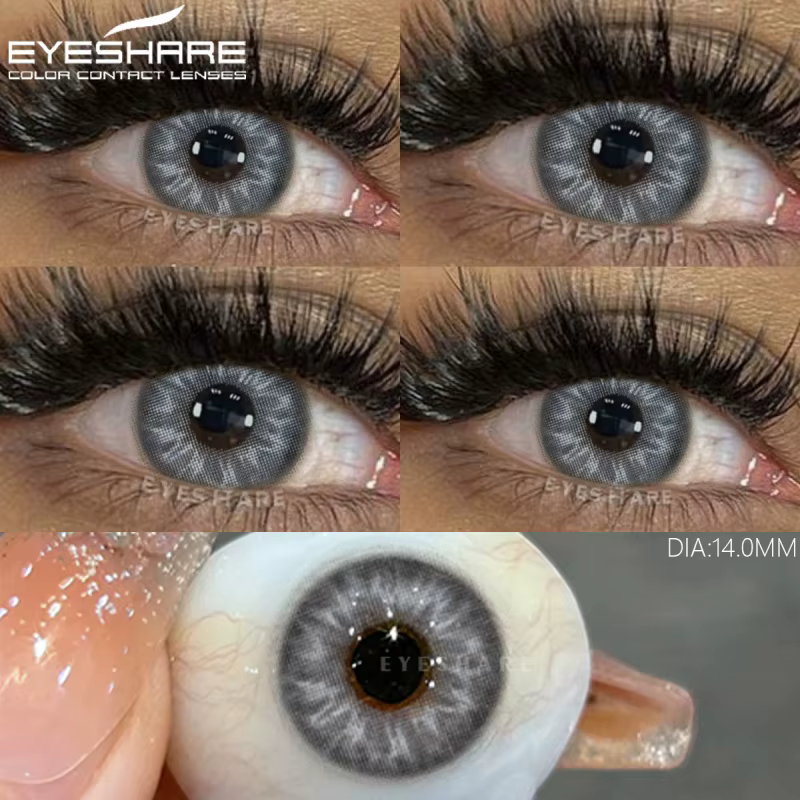 EYESHARE 1 paire de lentilles de contact colorées pour les yeux mode contacts oculaires gris lentill