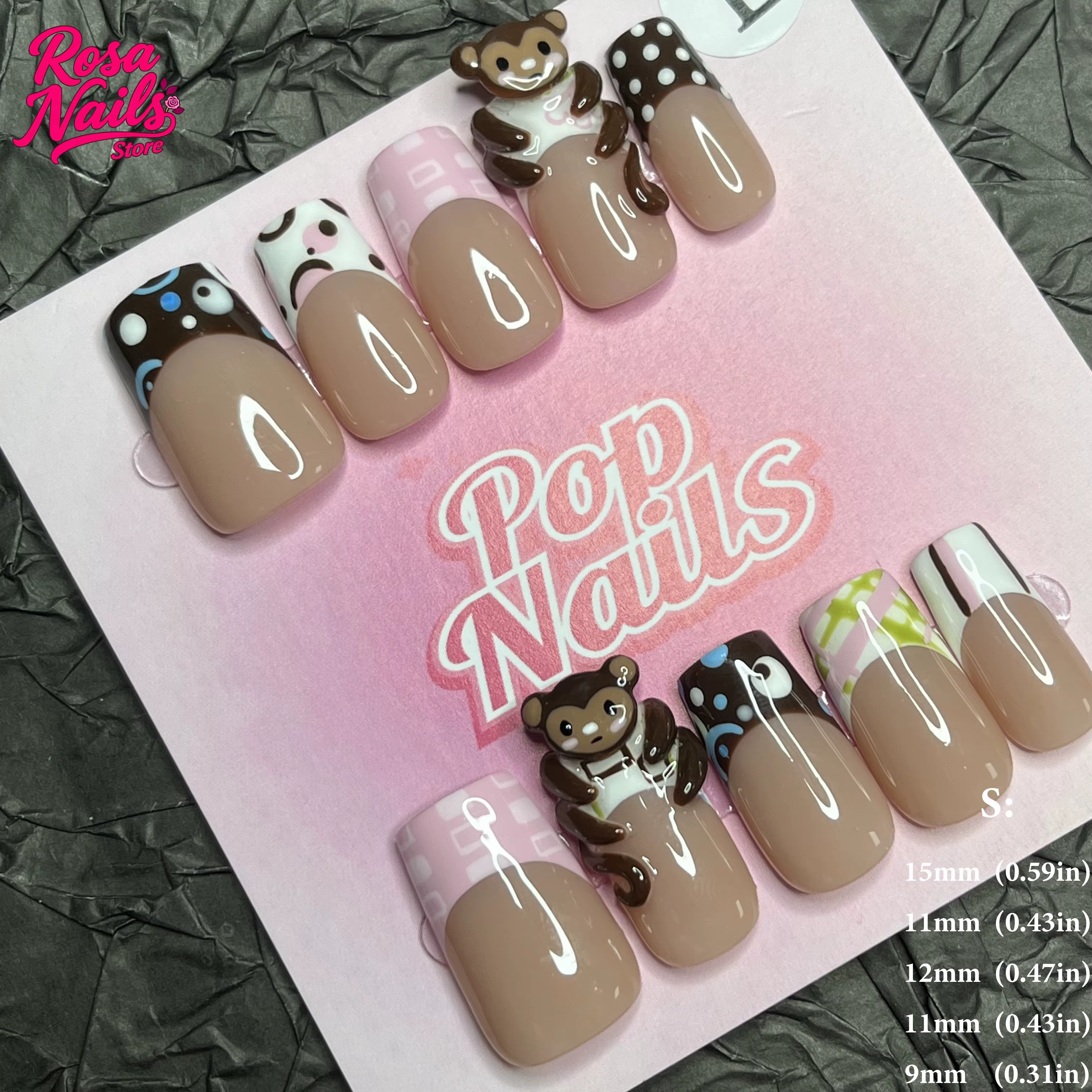 Faux ongles chat siamois 3D, inspirés des animaux de compagnie, à pression, chatons faits à la main,
