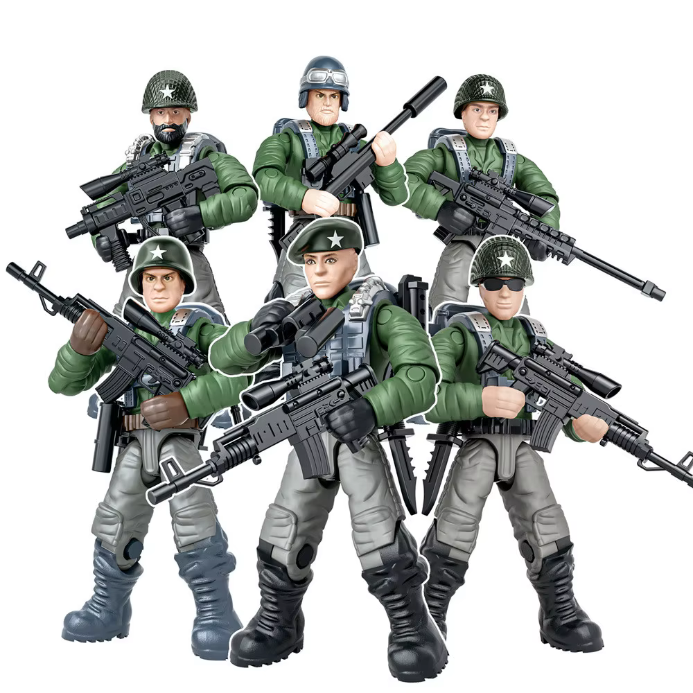 Soldats militaires de la Seconde Guerre mondiale Blocs de construction de figurines de l'armée SWA