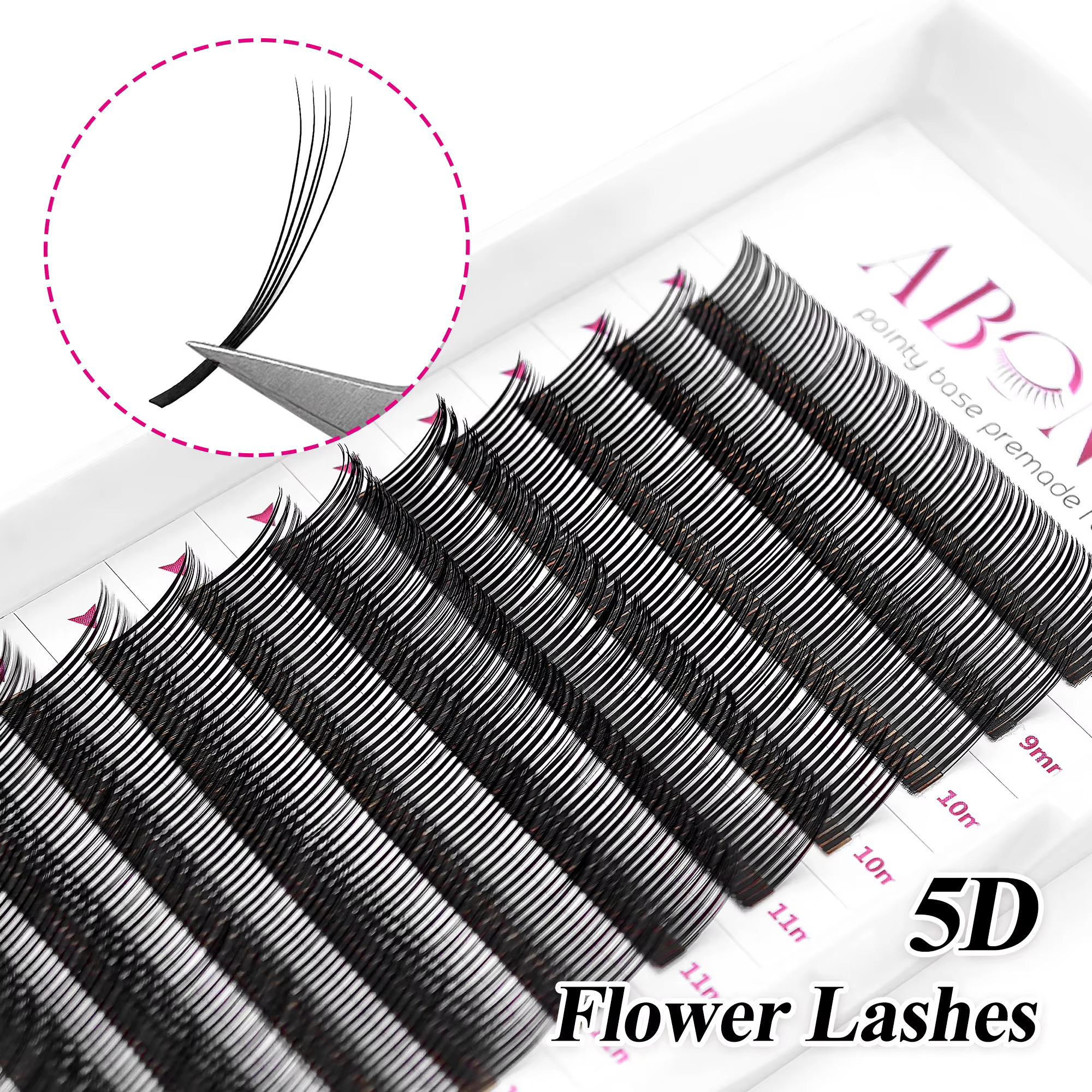 ABONNIE noir marron 5D fleur pointes fée faux cils individuels facile ventilateurs 5D fleur Volume c