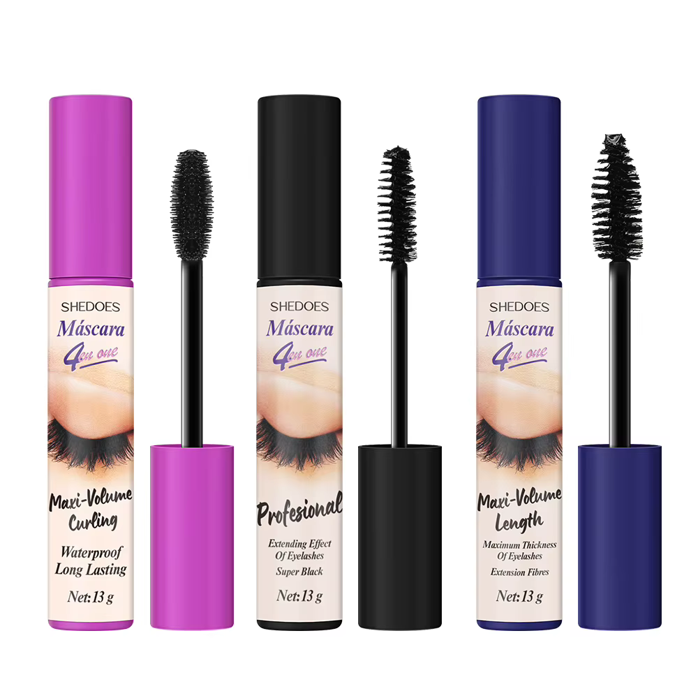 SHEDOES Mascara grand volume 3 pièces - Trois embouts de brosse, imperméable et résistant à la trans
