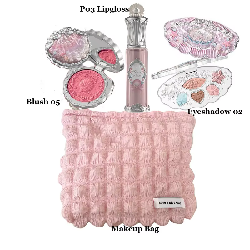 Coffret de maquillage Flower Knows, collection complète Swan Bear Garden, blush en relief, rouge à l