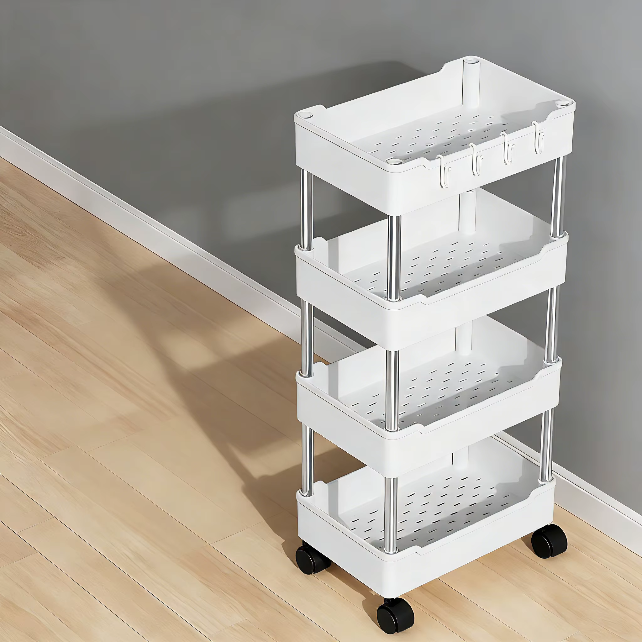 Étagère de rangement amovible à 3/4 niveaux pour espaces étroits, chariot à roulettes, étagère de sa
