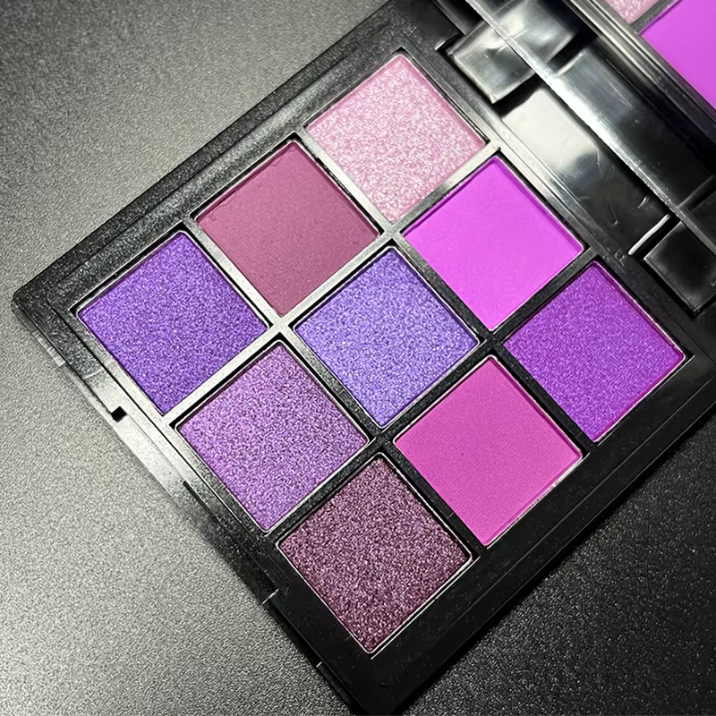 Palette de fards à paupières violet Ube 9 couleurs – finition mate et scintillante, fard violet nacr