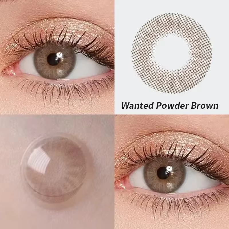 OVOLOOK-1 paire/2 pièces lentilles marron naturel de mode 14mm lentilles de Contact colorées pour le