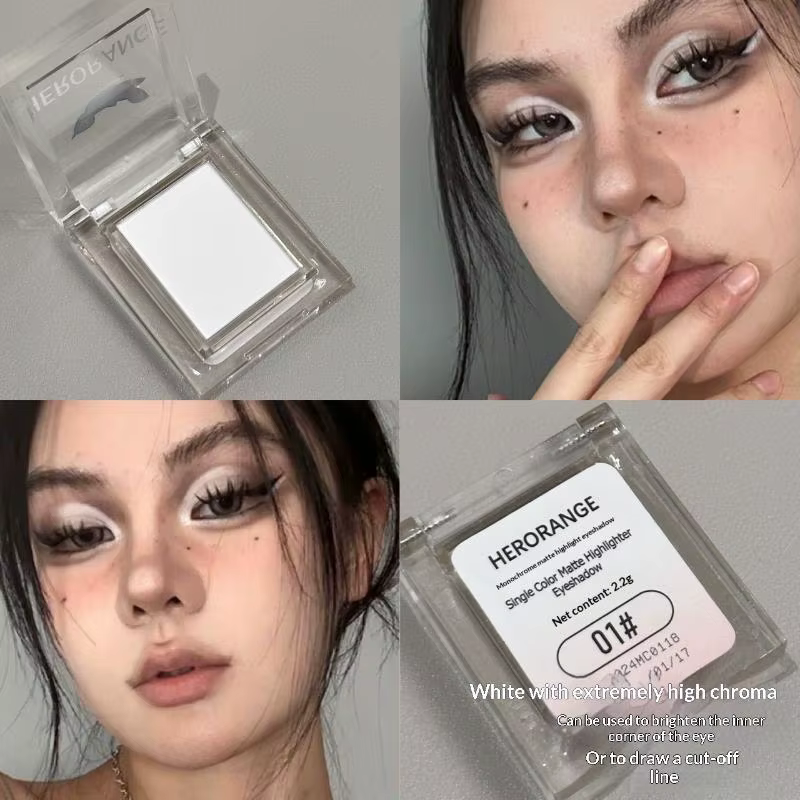 HERORANGE – Palette de fards à paupières monochromes mats, surligneur à lumière naturelle, poudre po