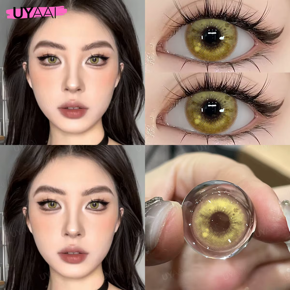 UYAAI 1 paire de lentilles de contact jaunes maquillage beauté annuel doux mode santé Anime Cosplay