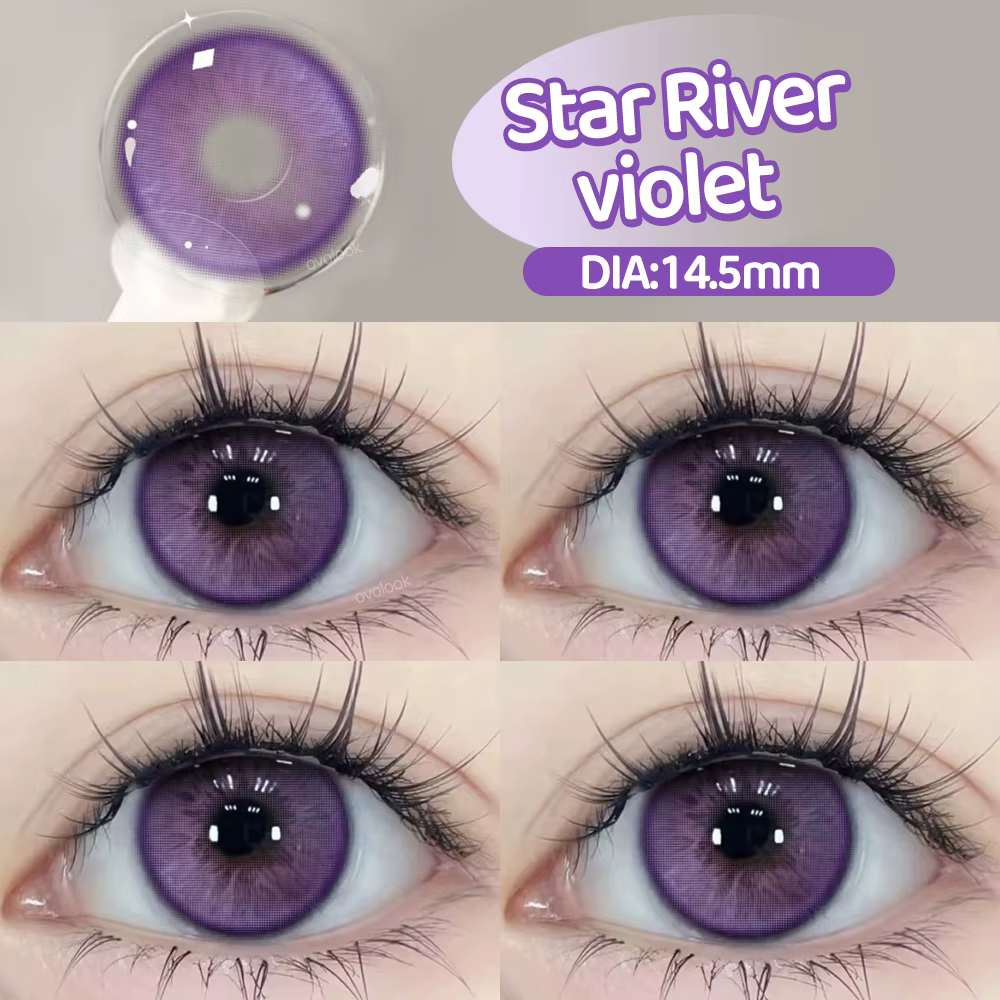 OVOLOOK-2PCS Myopie miles Lentilles De Contact Colorées Violet Halloween Lentille De Maquillage Mode