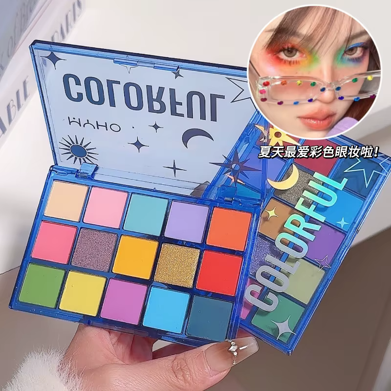 Palette de maquillage pour les yeux, 15 couleurs de fards à paupières scintillants, mats, hautement