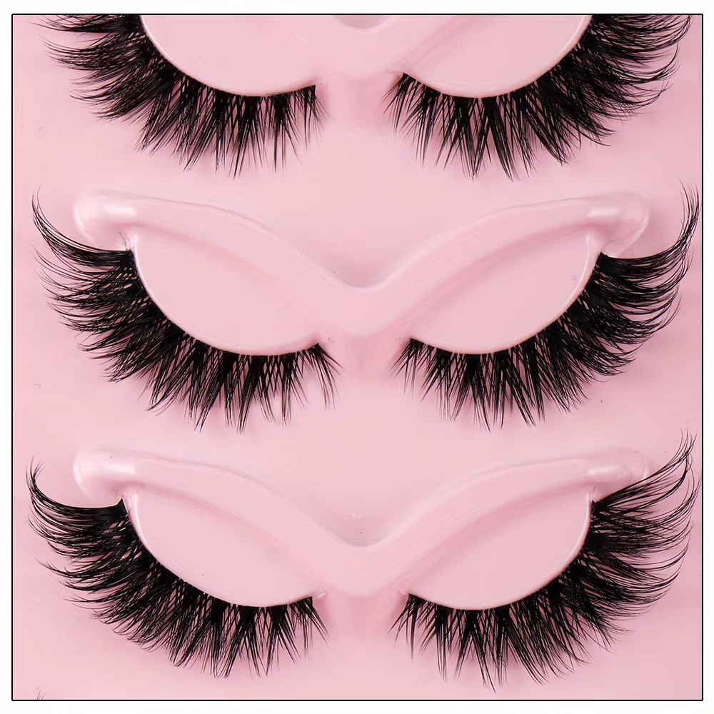 Faux cils longs et naturels en forme d'œil de chat, accessoire de maquillage, 3 boîtes (15 paires)