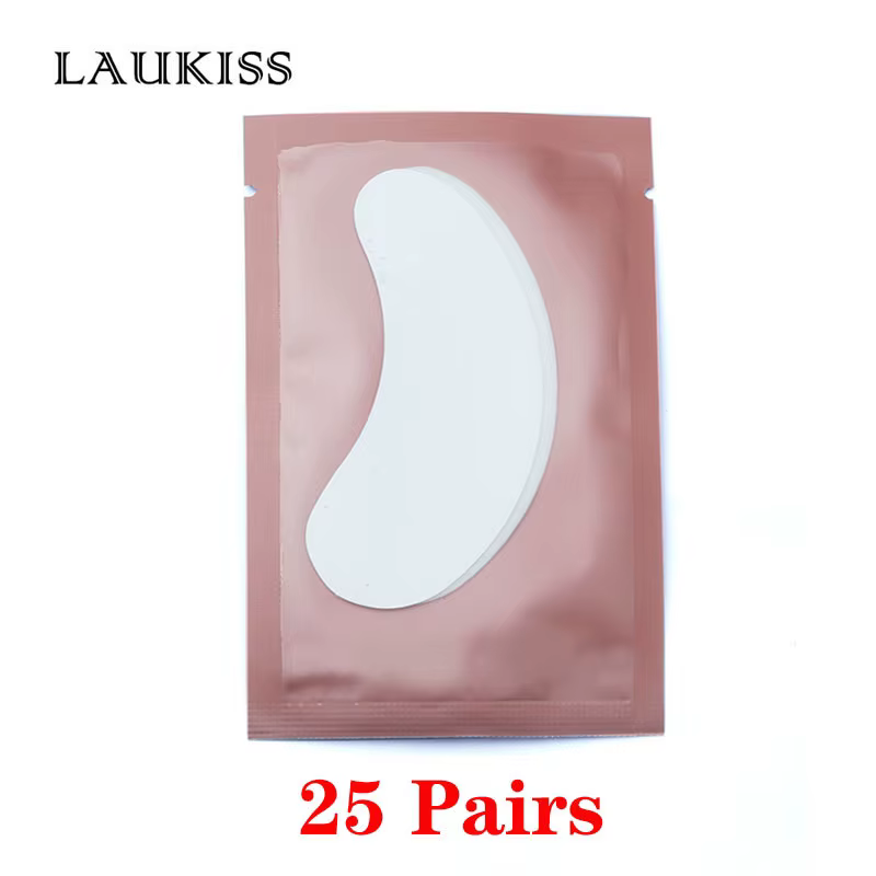Patchs pour les yeux, 25/50/100 paires, tampons pour la construction de faux cils, en papier rose, a