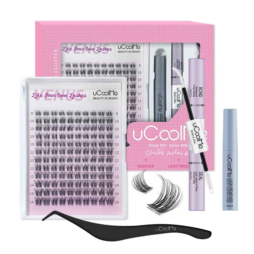 UCoolMe cils courts fée Venus flore 8-14mm cils grappe avec pince à épiler à colle cils bricolage lo
