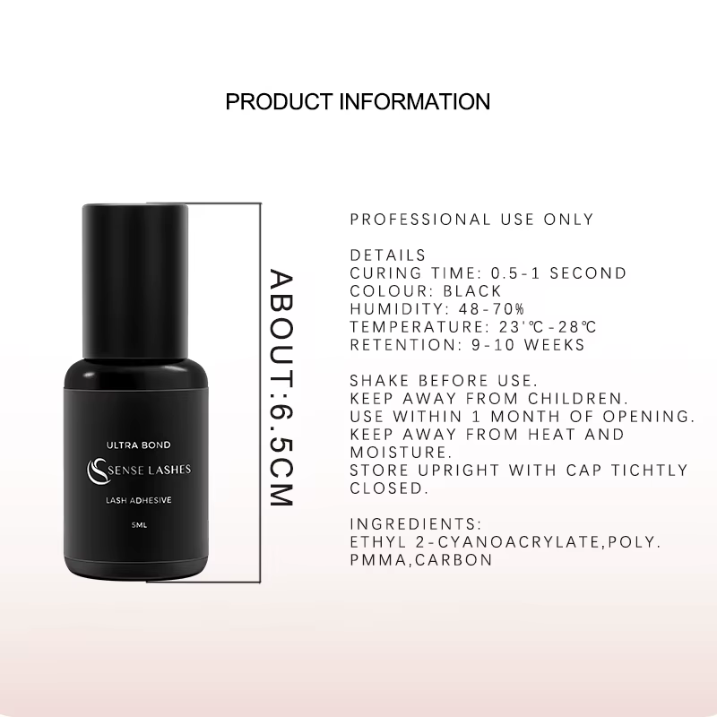 SENSE LASHES 10 bouteilles de colle à cils 5ml adhésif pour cils pegamento de pestañas adhésif exten