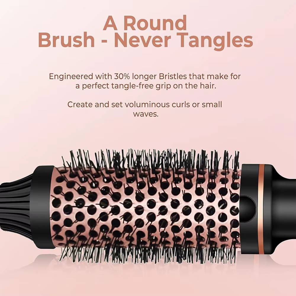 Brosse thermique brosse à friser ionique en céramique 1.5 pouces fer à friser chauffé volumateur dou