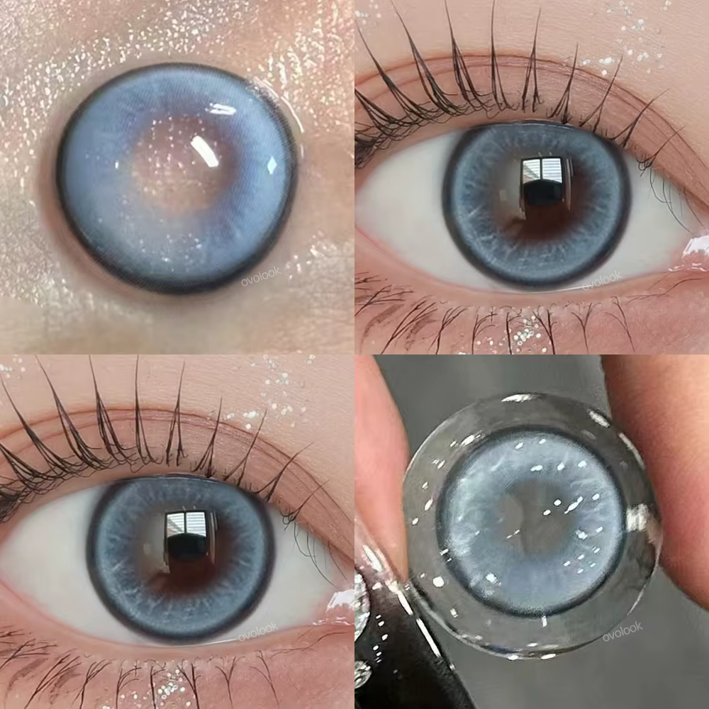 OVOLOOK-nouveau 1 paire de lentilles de Contact colorées pour myopie pour les yeux, grandes lentille