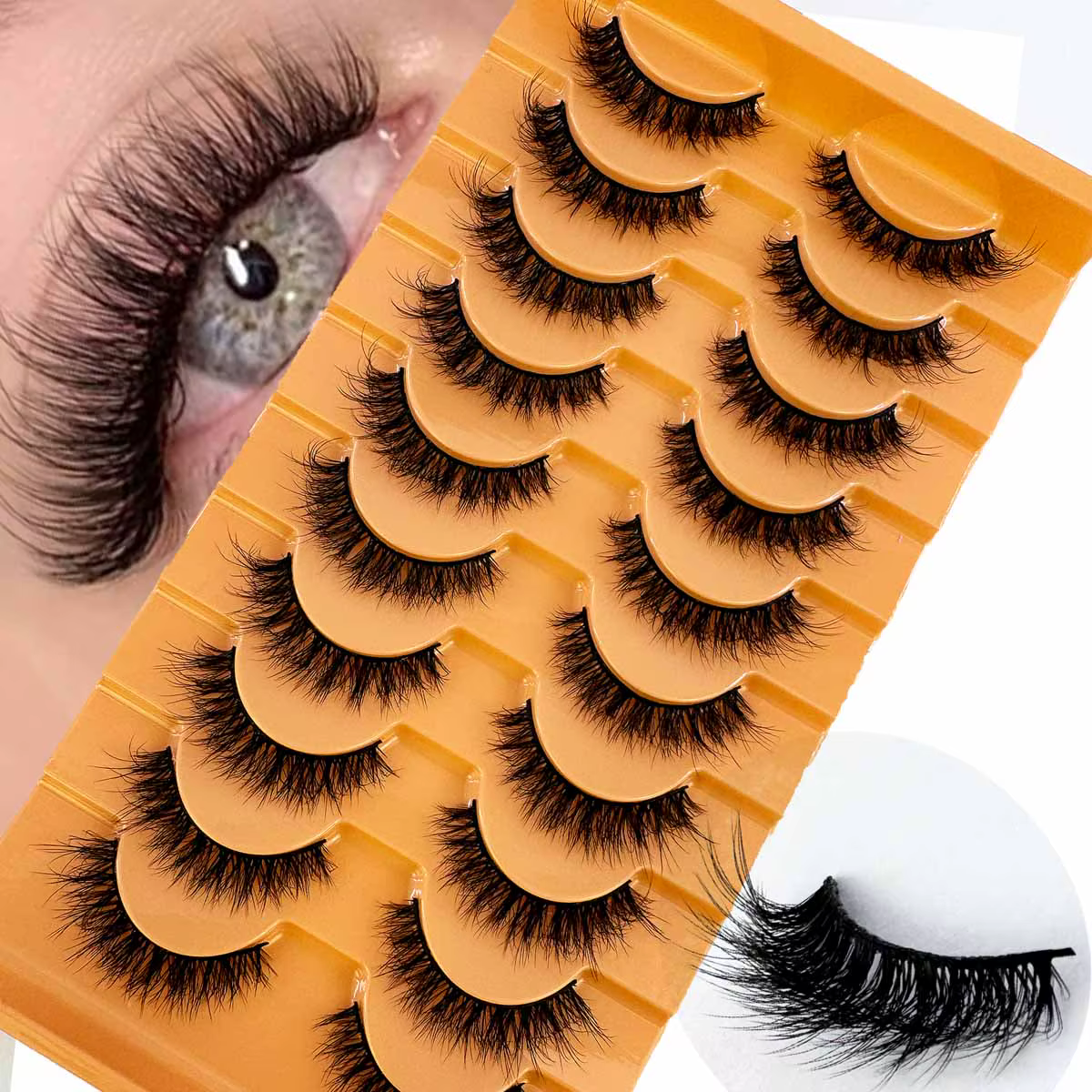 Nouveau 10 paires de Cils maquillage doux moelleux 3D vison Faux Cils épais fait à la main Volume vi