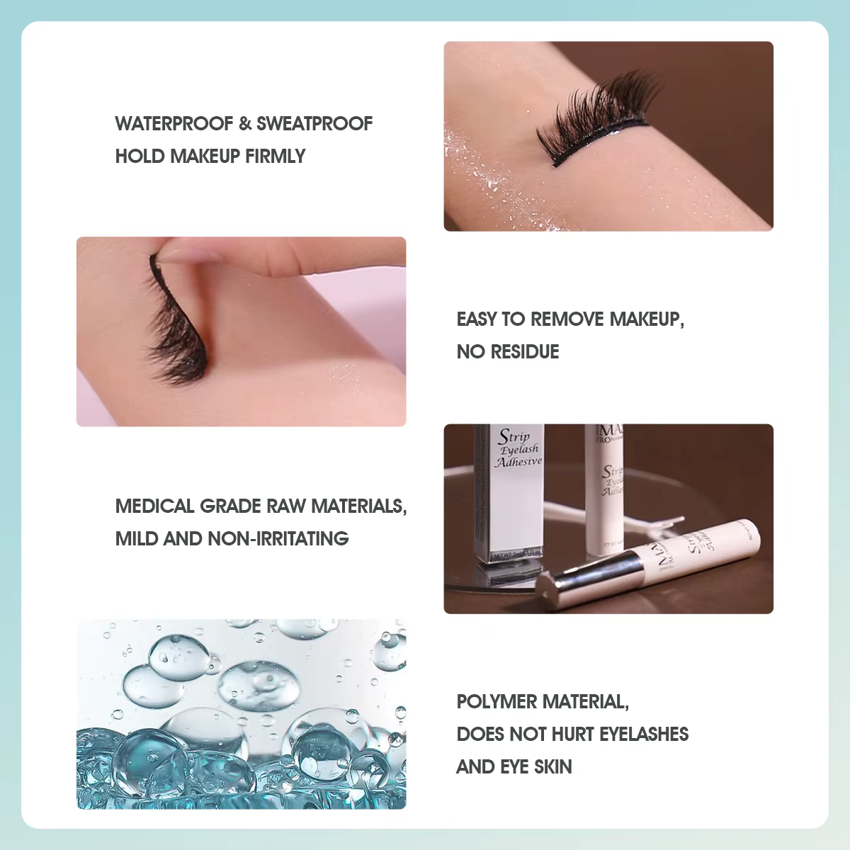 IMAGIC – colle pour extensions de faux-cils, 5ml, imperméable, séchage rapide, longue durée, forte,