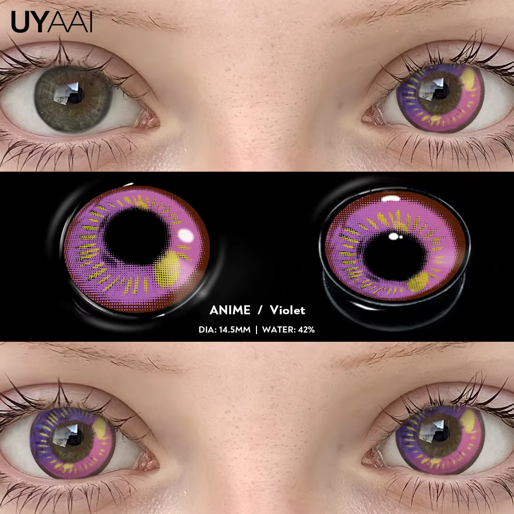 Lentilles de contact de cosplay UYAAI, maquillage, lentilles colorées, cosmétiques, lentilles noires