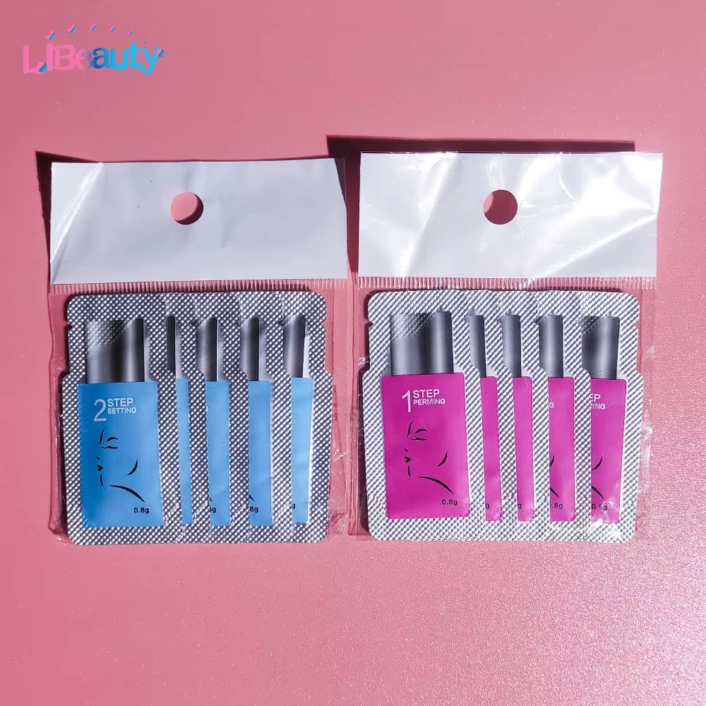 Libeauty 10/20/30 pièces 0.8 g/sac Sachet Kit de levage de cils Lotion de permanente de cils 5 à 6 M