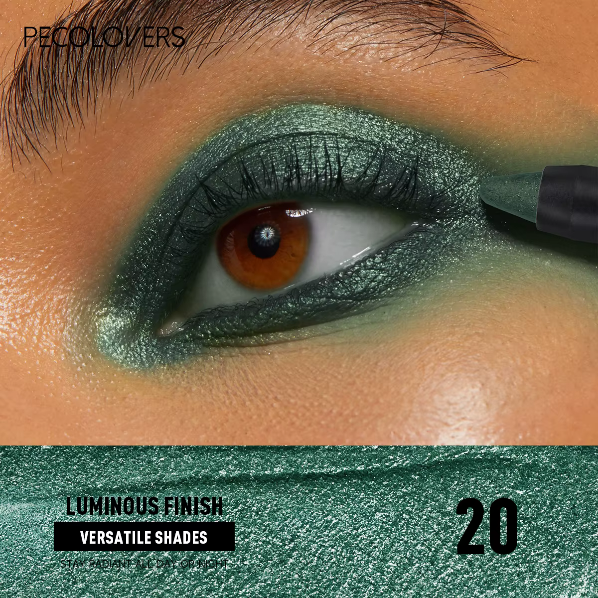 Bâton de Fard à Paupières Verte, Crayon Smoky, Haute Brillance, Nacré, Maquillage de Scène Imperméab