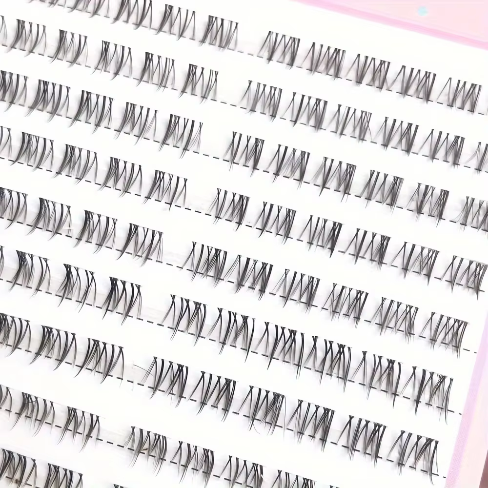 120 faux cils inférieurs naturels en grappe, faits à la main et doux pour le contour des yeux