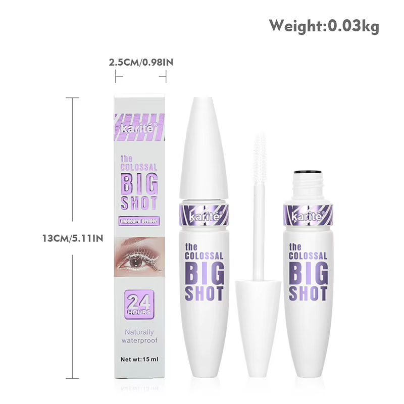 Mascara blanc long et bouclé, cils colorés imperméables et résistants à la transpiration, pas de clo