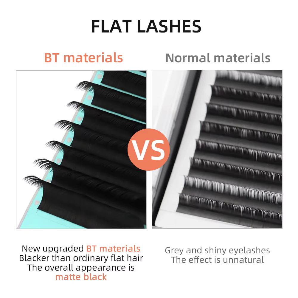 RUJADE 5 étuis/Lot Ellipse plat Extensions de cils individuels doux pointes fendues Extension de cil