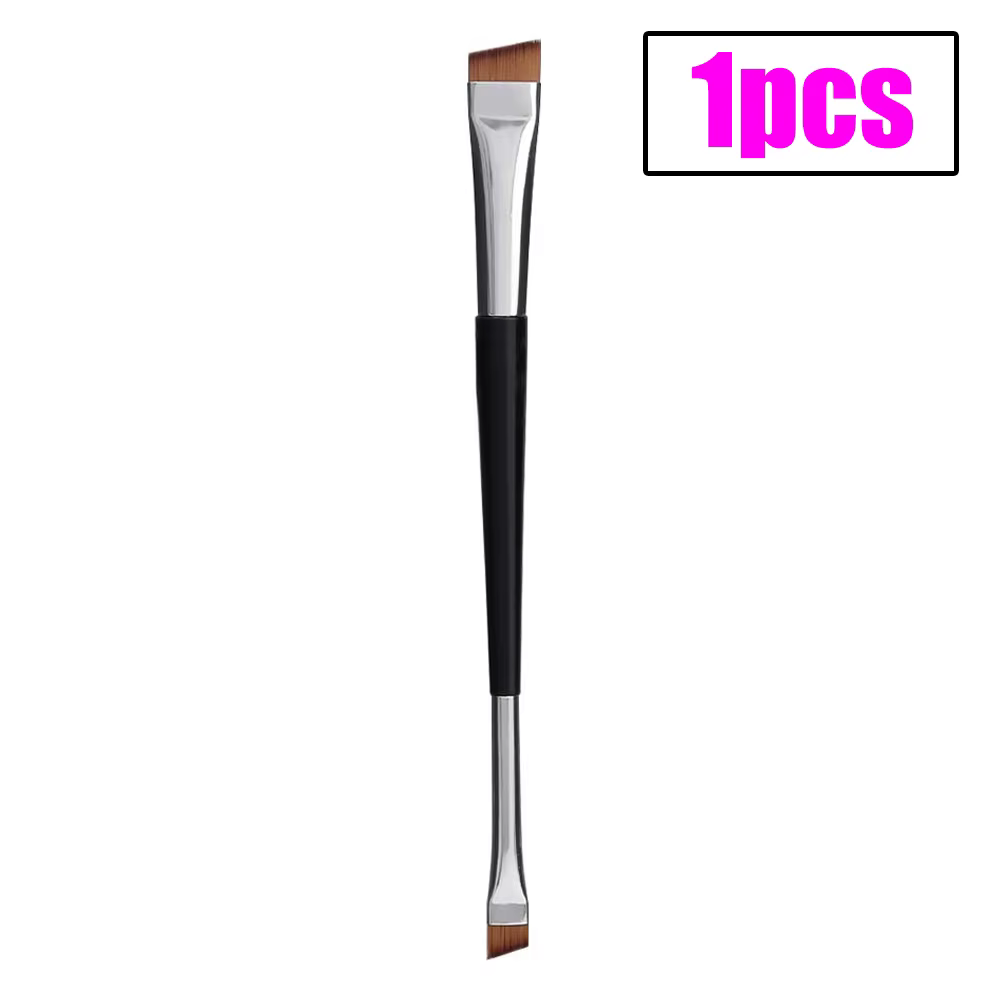Brosse à sourcils professionnelle, Eyeliner, lame à tête plate coudée, pinceaux de maquillage pour C