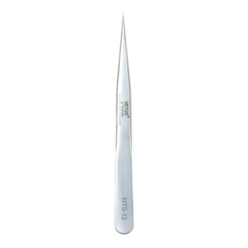VETUS – pincettes argentées originales de la nouvelle série MTS pour Extensions de cils, pincettes E