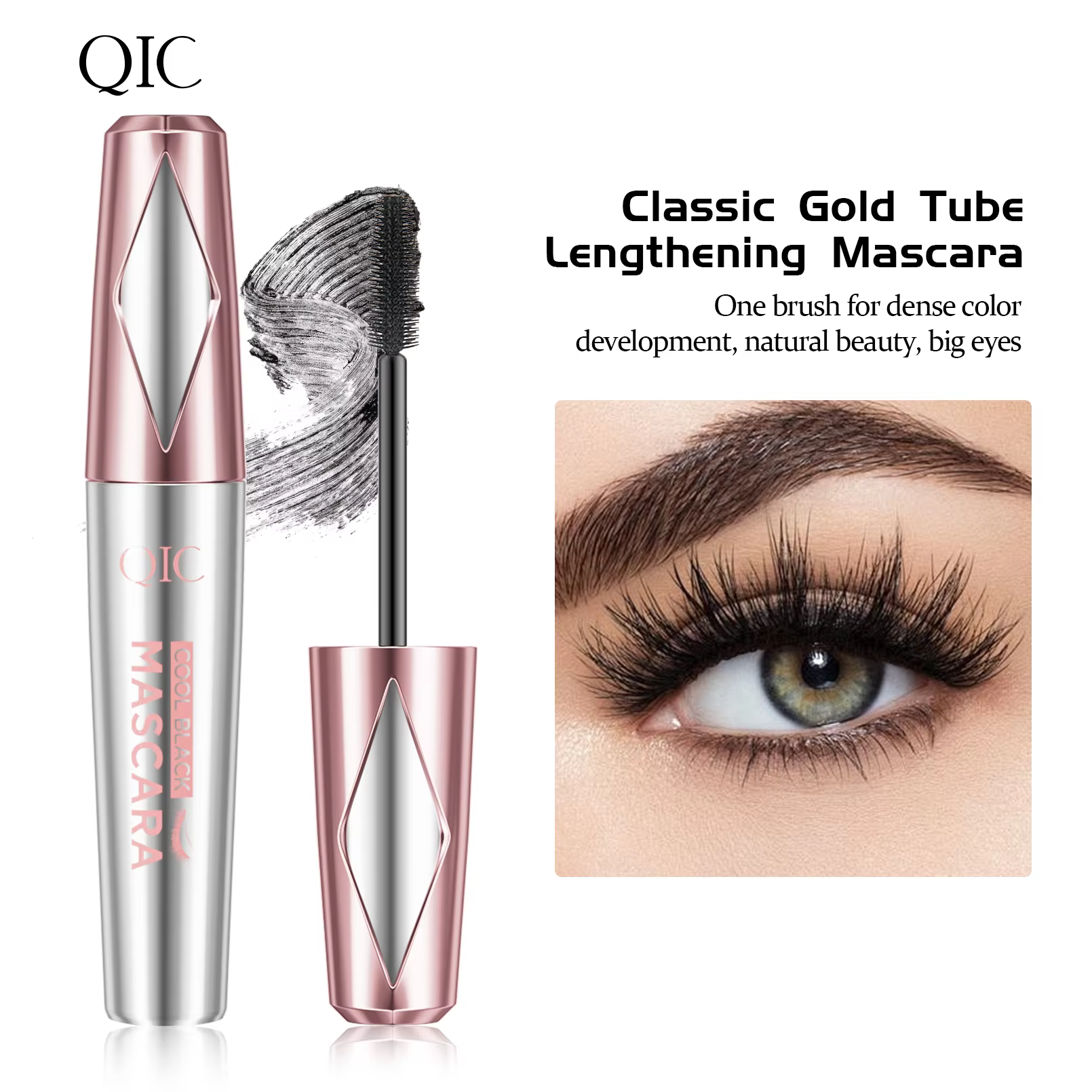 Mascara Volumisant Noir Cool |   Maquillage pour cils résistant à l'eau et à la transpiration, anti-