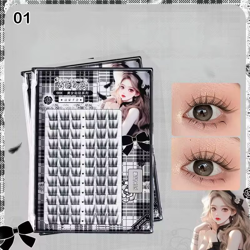 Faux cils demi-naturels, cils 3D complets, effet œil de chat, extensions de cils, faux cils, outils