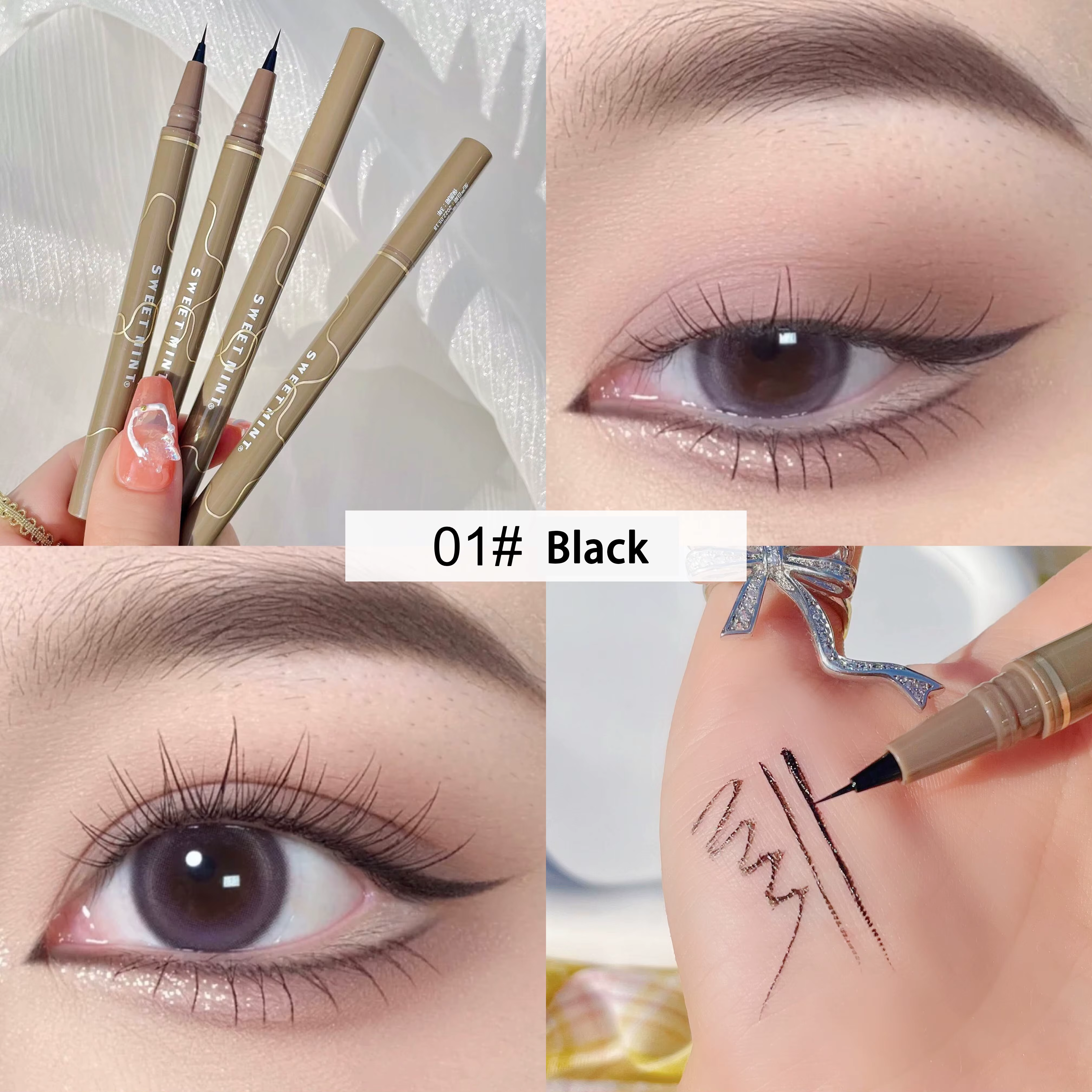 Stylo Eyeliner Imperméable Lisse et Très Fin, Accessoire de Longue Durée, vaccage Rapide, Adapté aux