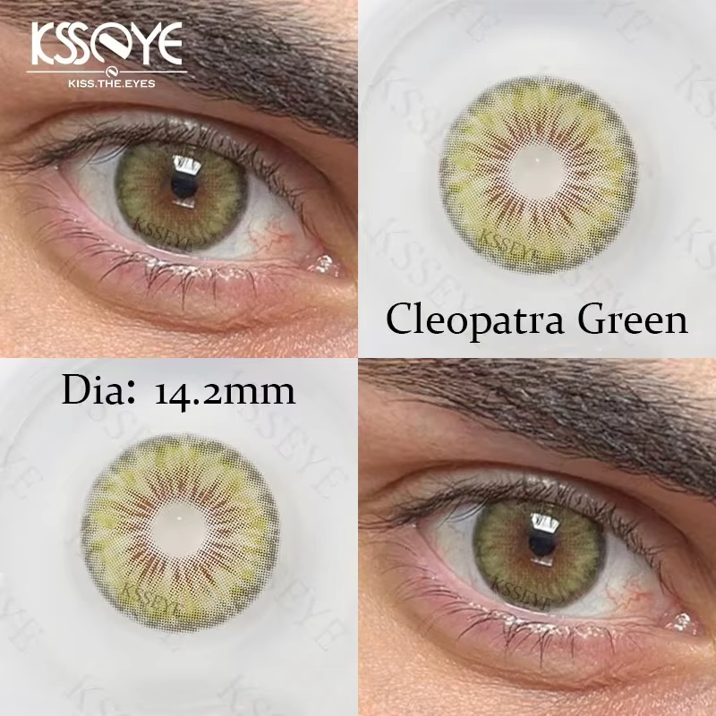 KSSEYE 1 paire offre spéciale élèves colorés pour les yeux lentille iris vert avec myopie 0 ~-8.00 d