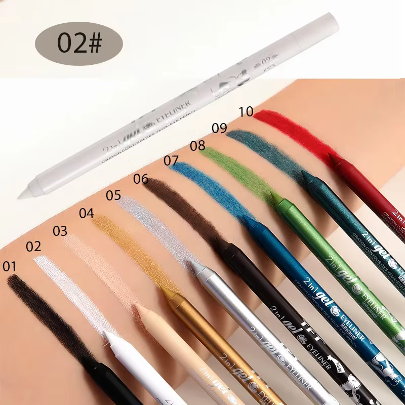 Eyeliner Waterproof longue durée pour femmes, 10 couleurs, crayon à pigments, vert, marron, crayon à