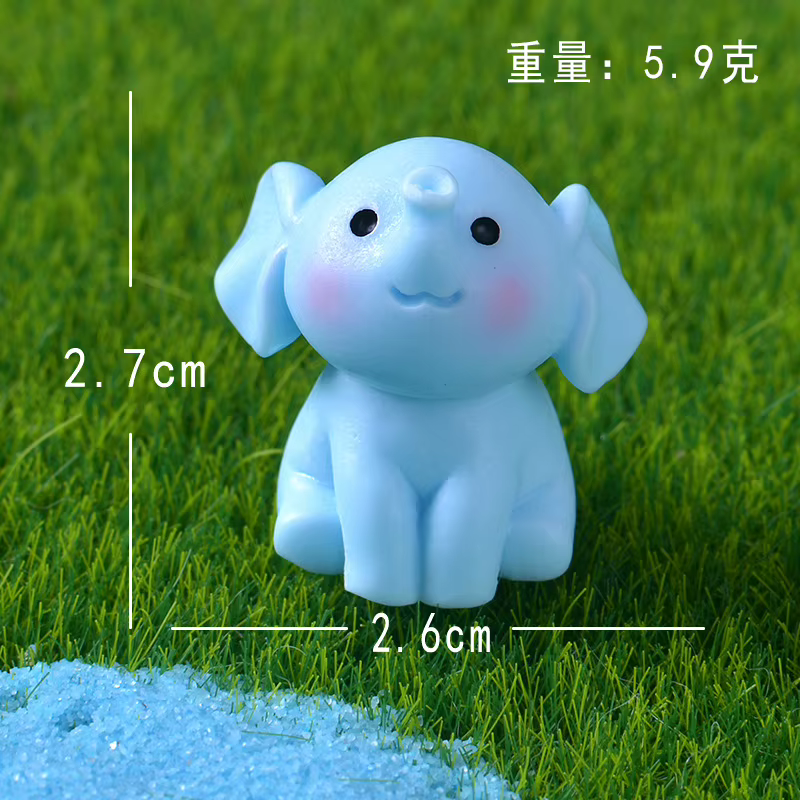 Dessin animé mignon éléphant bleu Micro paysage bureau ornements décoratifs Mini éléphant bricolage