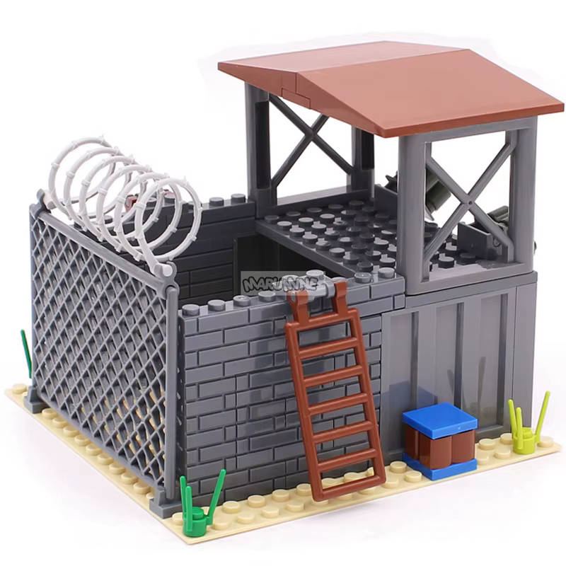 Marumine 23PCS MOC Blocs de Construction Base Militaire Forces Spéciales Garde de Sécurité DIY Scène