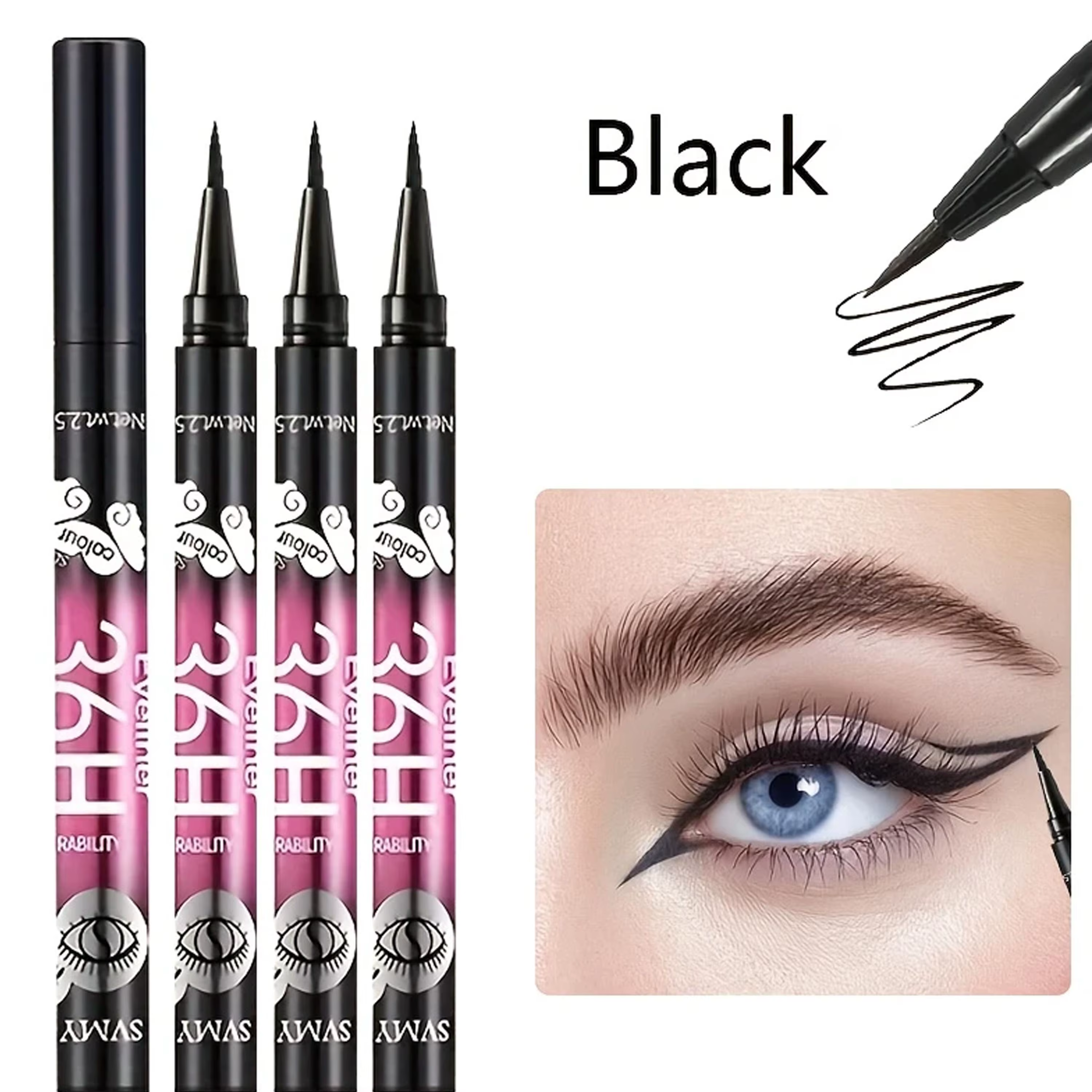 Crayons Eyeliner noirs imperméables, 3 pièces/5 pièces, maquillage pour les yeux, résistant aux tach